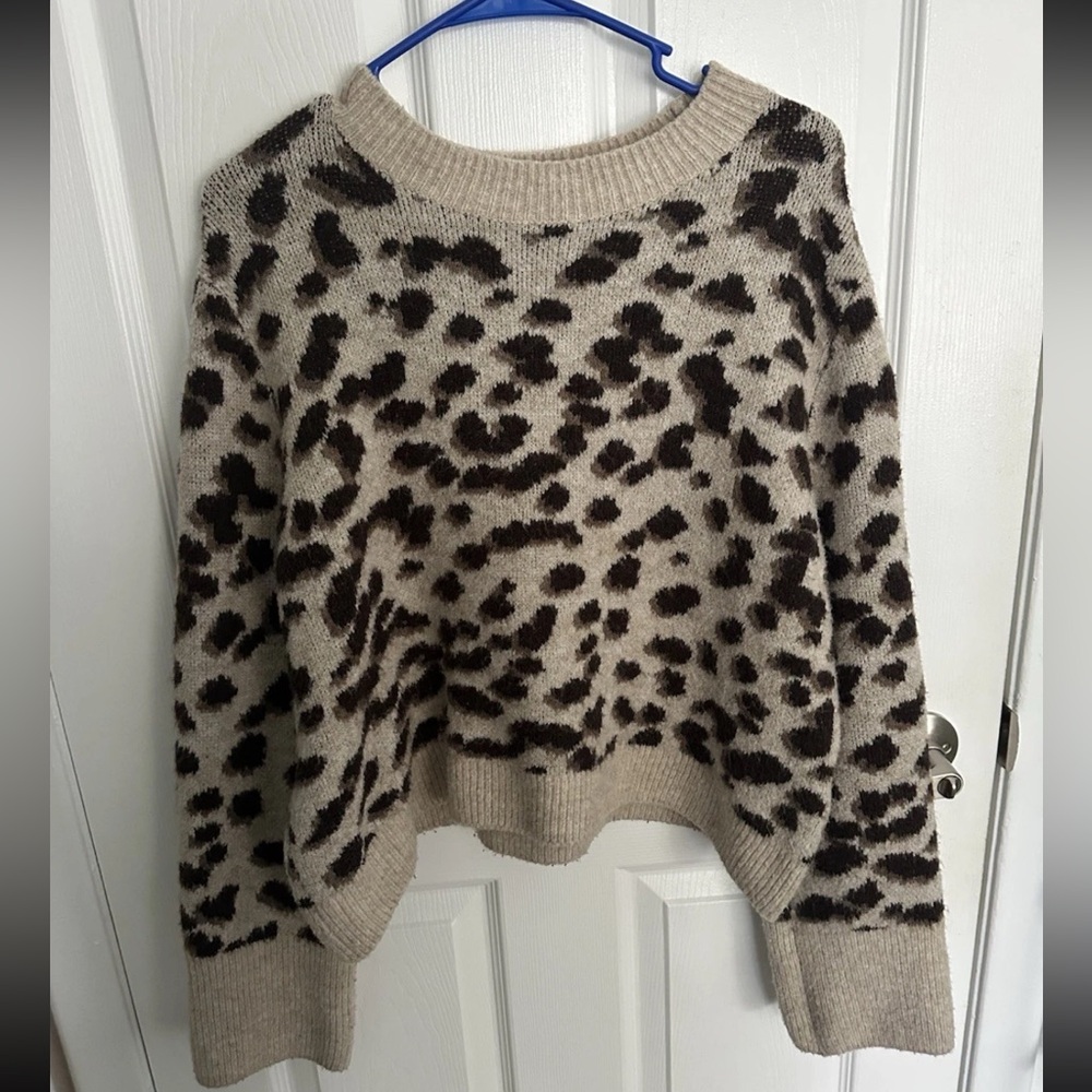 H&M Leopard Print Sweater - Beige and Black